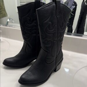 Black Western Cowboy Boots - Women's Classic Style